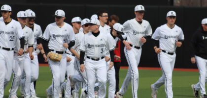 Dan McDonnell and the Louisville Cardinals Baseball Team Photo by Ryan Hammel