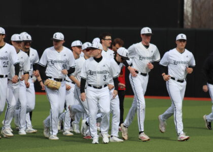 Dan McDonnell and the Louisville Cardinals Baseball Team Photo by Ryan Hammel