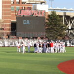 Louisville Celebrates a walk-off victory vs Central Michigan Feb. 28, 2026 Photo by Ryan Hammel