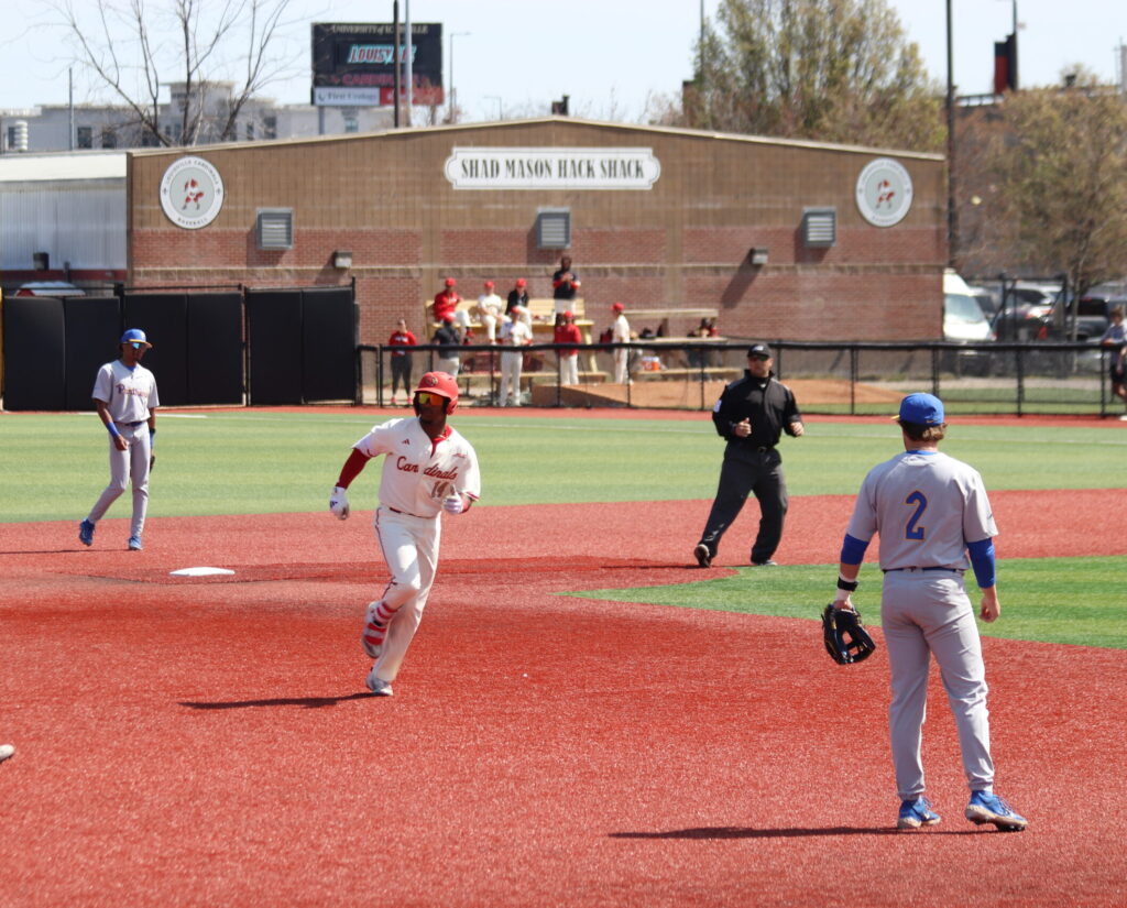 George Baker rounds second base on a home run trot 03/29/26 Photo by Ryan Hammel