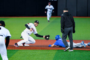 Bayram Hot tags out a Kentucky Baserunner - 04/08/2025 Photo by Jared Anderson